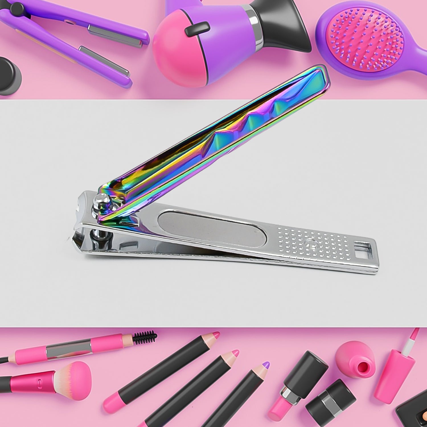 Stainless Steel Folding Portable Large Nail Clippers with Nail File (1 Pc) Stainless Steel Folding Portable Large Nail Clippers with Nail File (1 Pc)